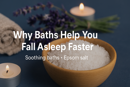 Digital illustration of a relaxing bath setup with candles and Epsom salt
