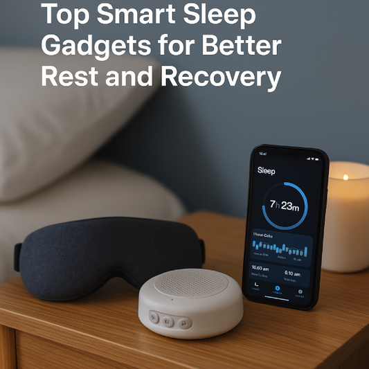 Smart sleep gadgets including eye masks, sleep trackers, and massagers for improved sleep and nighttime comfort.