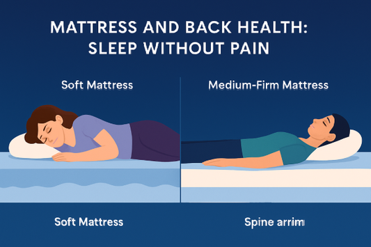 Comparison of a woman on a soft mattress and a man on a medium-firm mattress, both sleeping peacefully in proper positions.