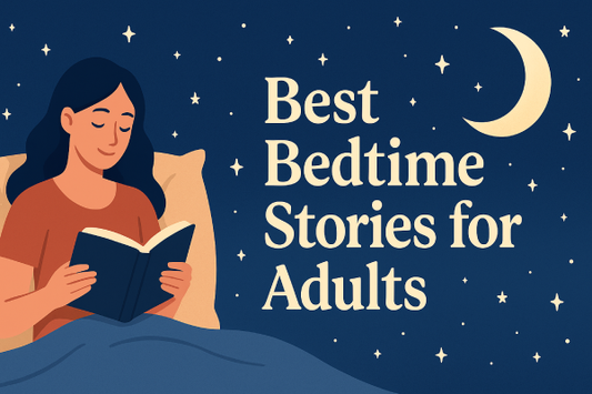 Adult reading a bedtime story while resting in bed