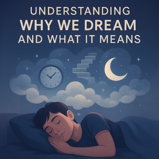 Person peacefully sleeping with dreamlike cloud visuals above