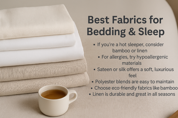 Folded breathable bedding fabrics including bamboo, cotton, and linen