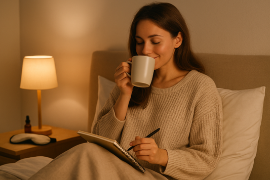 Young woman enjoying a relaxing evening routine before sleep