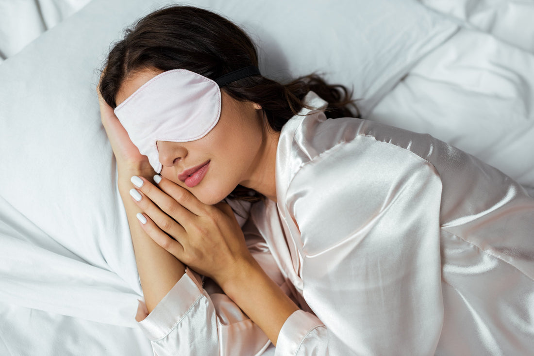Woman peacefully sleeping with a calm expression, symbolizing mental well-being