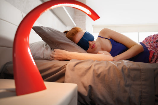 : A person experiencing sleep paralysis with a calm, comforting sleep environment around them.